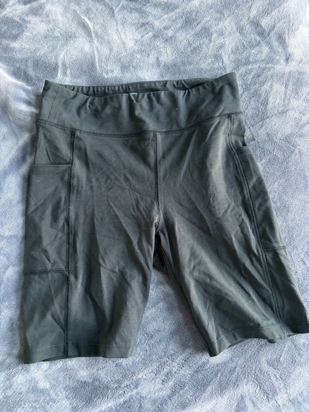 J. Crew Black High-Rise Bike Shorts with Side Pockets